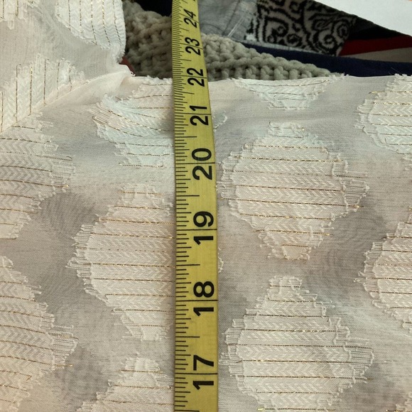 Bishop + Young Shirt Womens Sz XS White Gold Metallic‎ Sheer Pullover Peasant - Picture 7 of 8